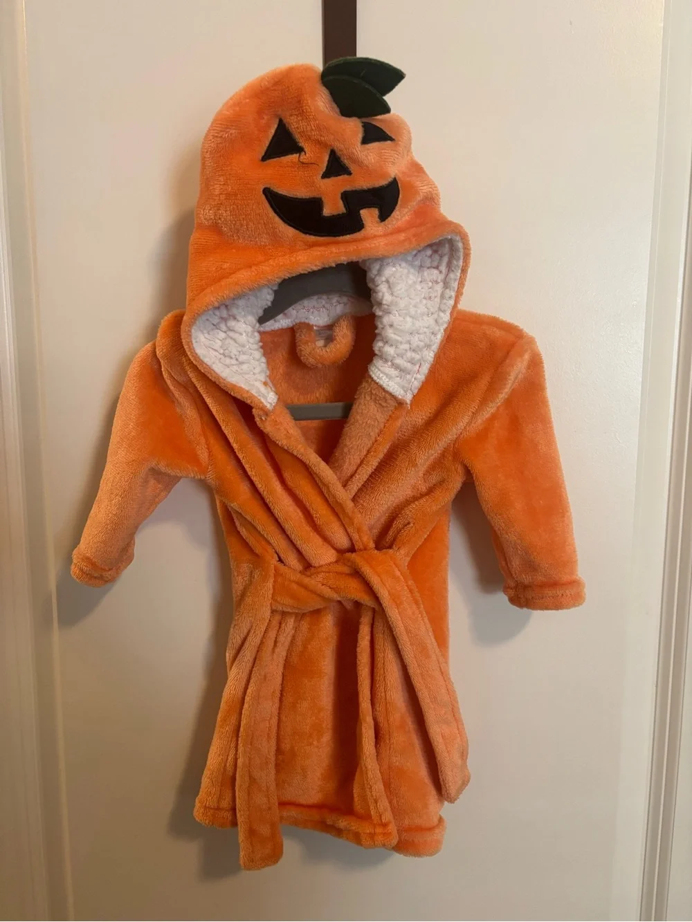 Modern Baby Bath Robe Pumpkin Fluffy Hooded Halloween 0-9 Months